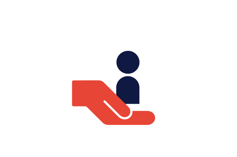 an illustration of a hand holding person
