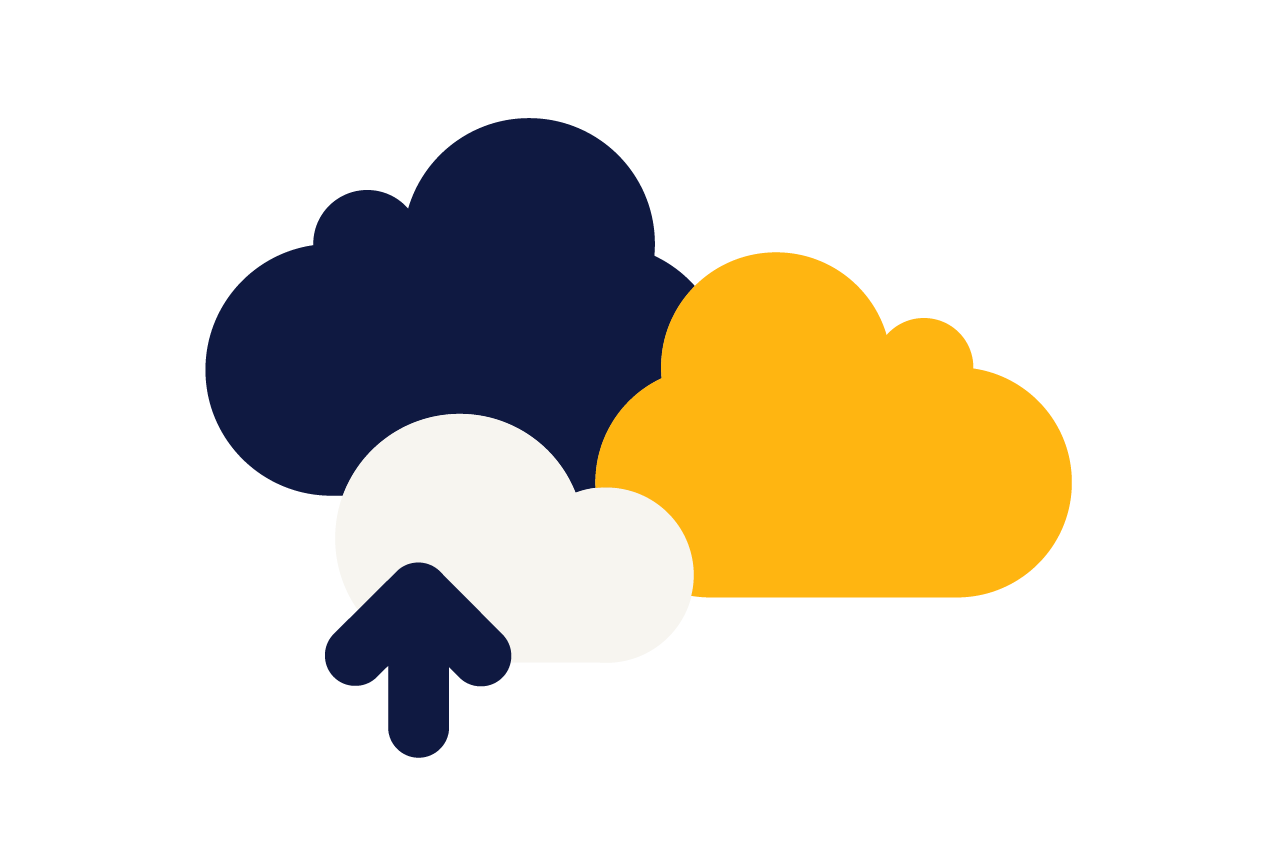 An illustration of cloud upload