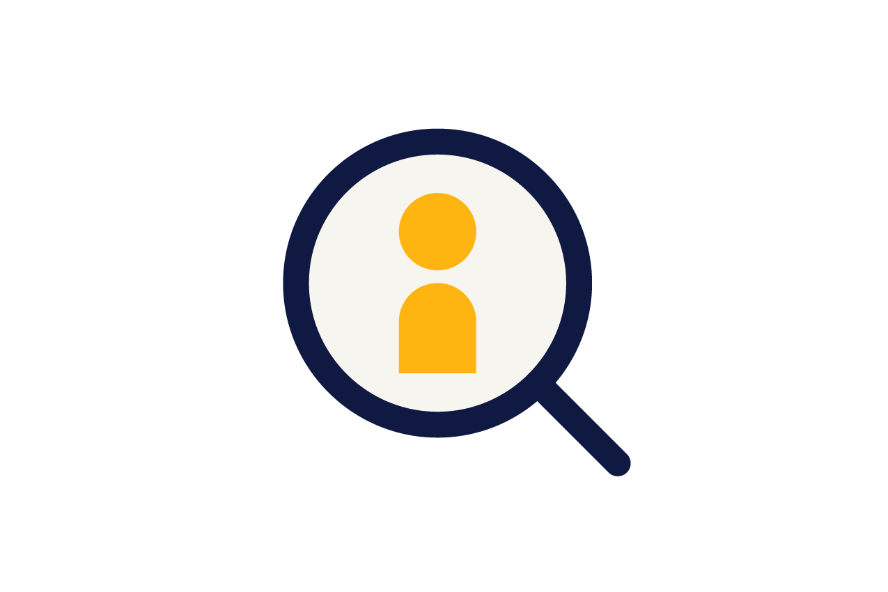 recruitment person magnifying glass