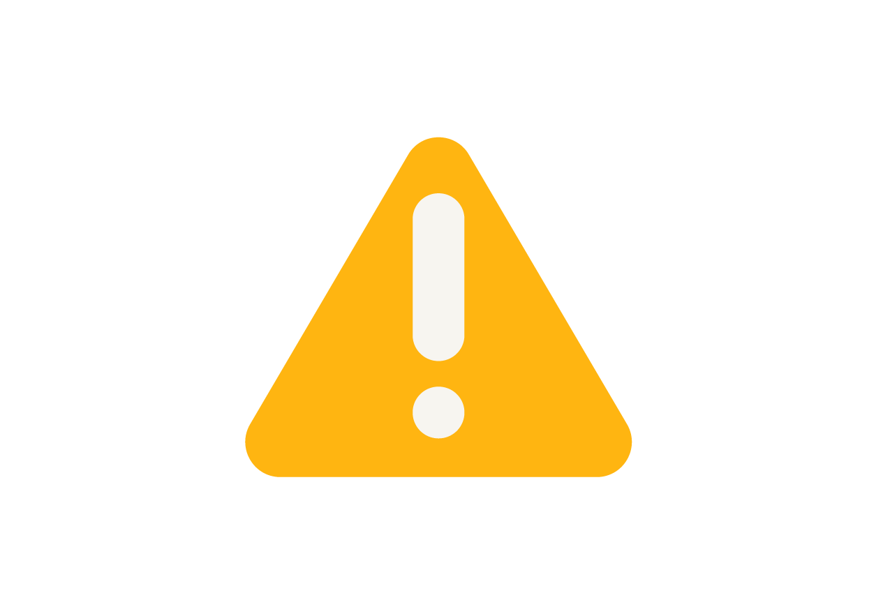 An illustration of a triangle with an exclamation point inside symbolising a warning 