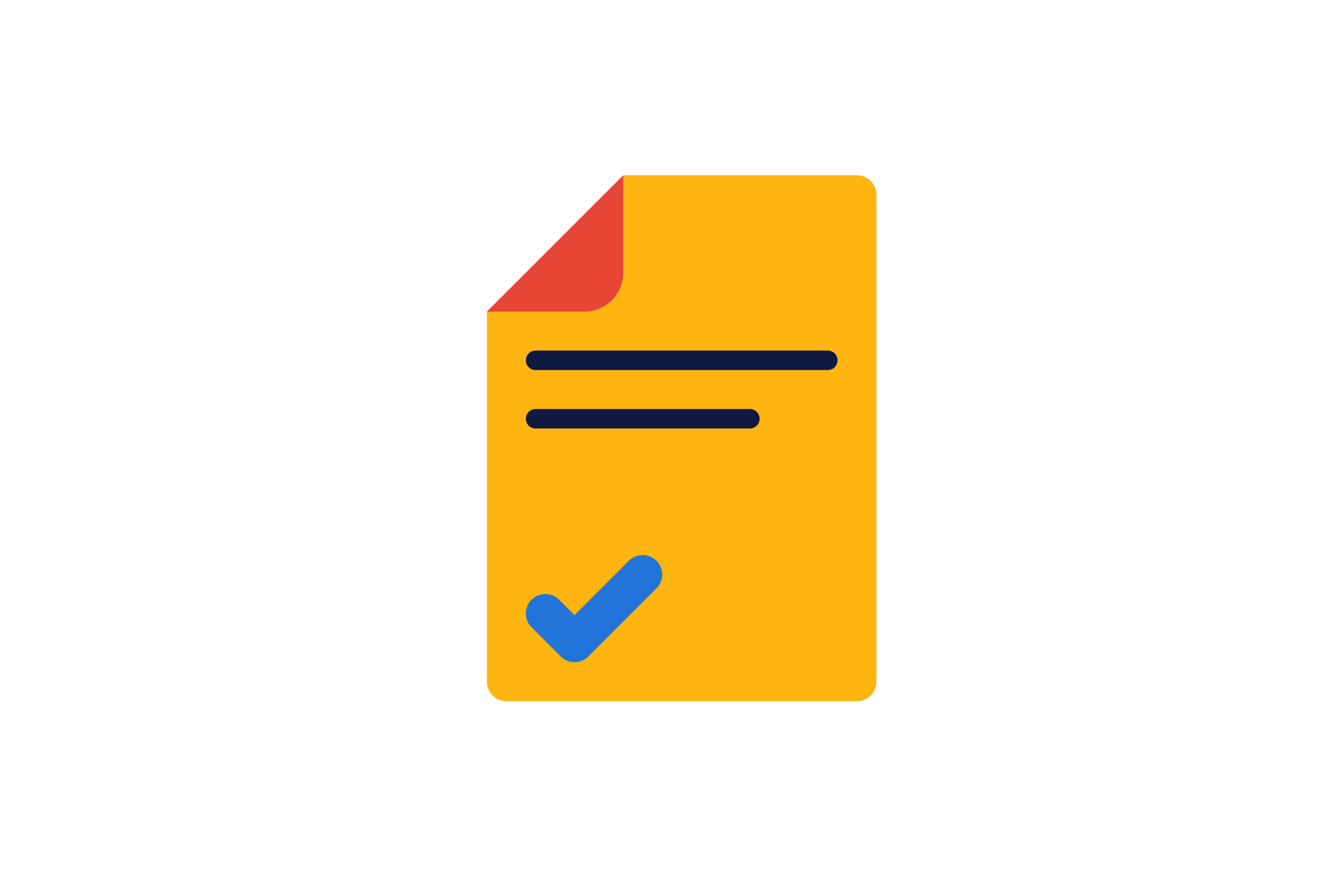 An illustration of a yellow document with a check mark