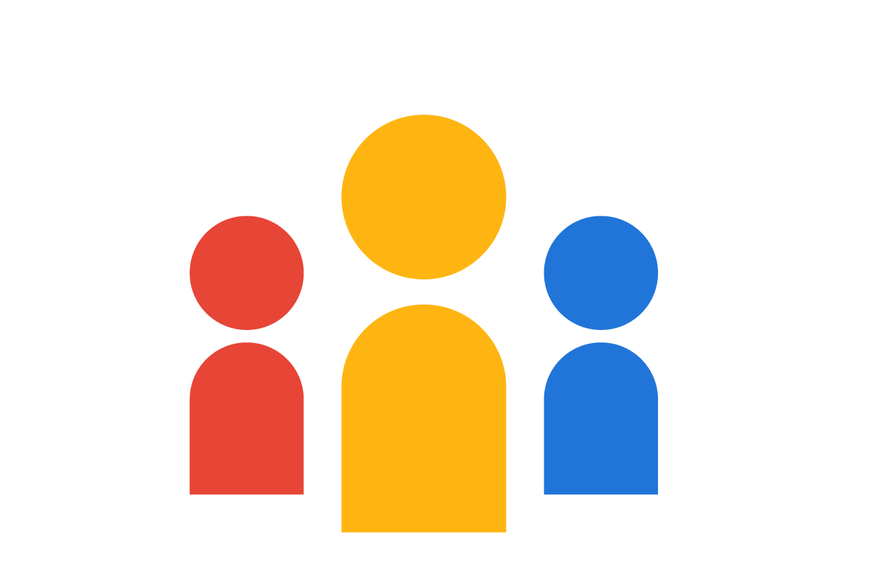 Three people with one in front