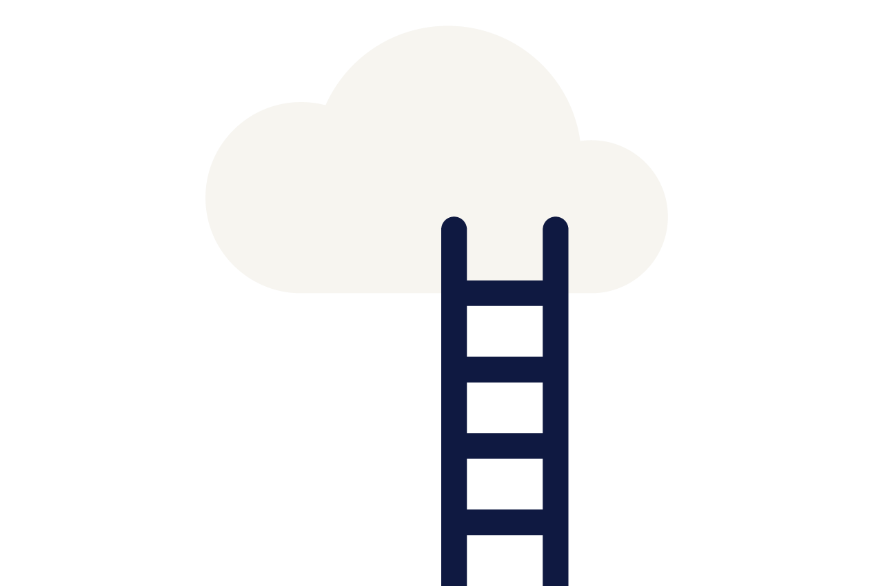 An illustration of a cloud with a ladder