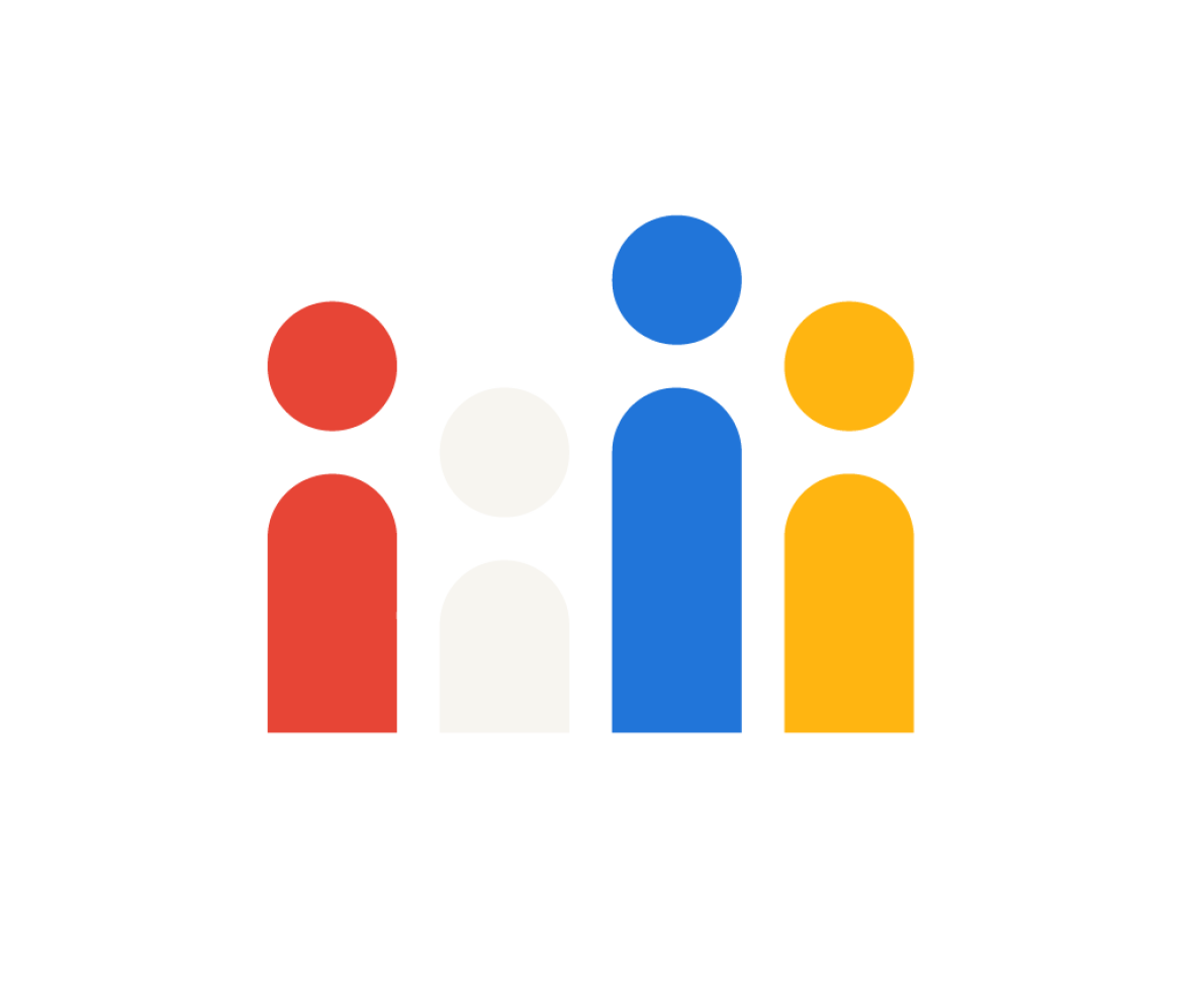an illustration of different coloured people and different heights an illustration of different coloured people and different heights