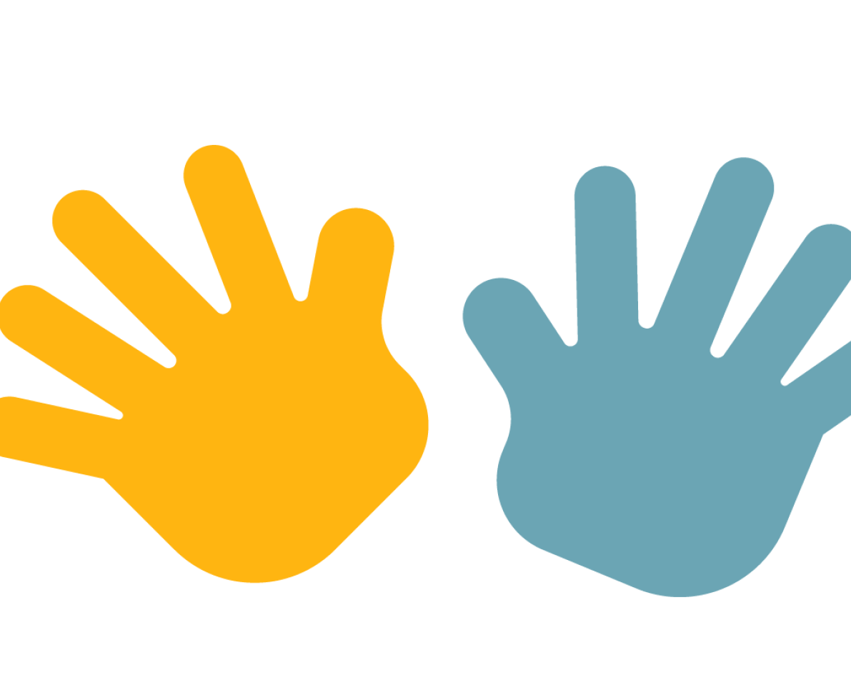 An illustration of two hands belonging to a child