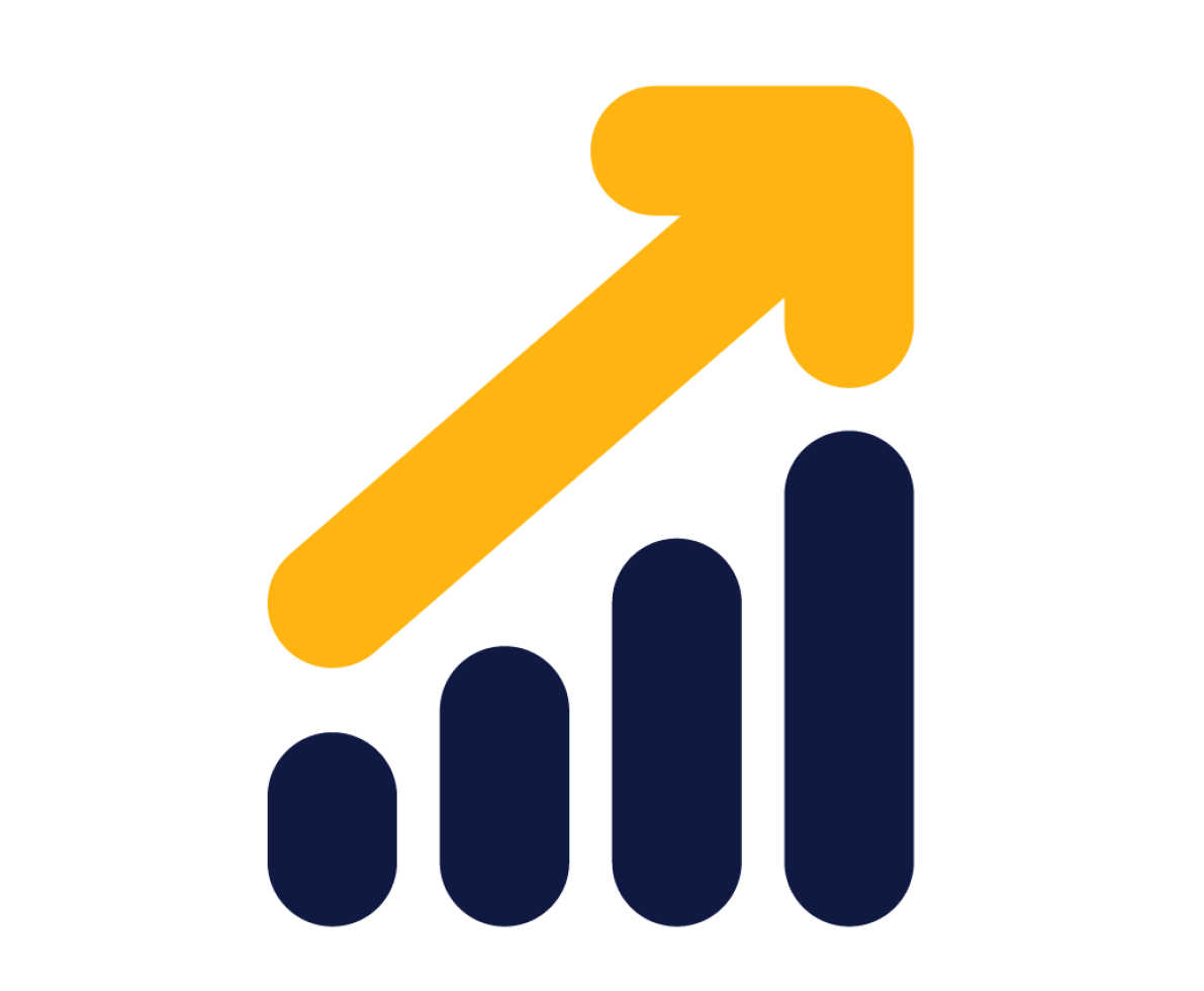 An illustration of a rising bar with an arrow An illustration of a rising bar with an arrow