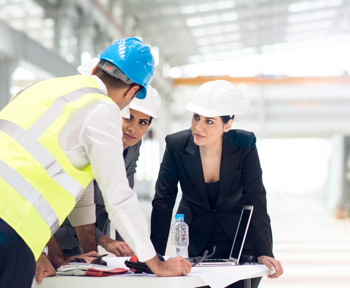 A photo of a woman working as an architect