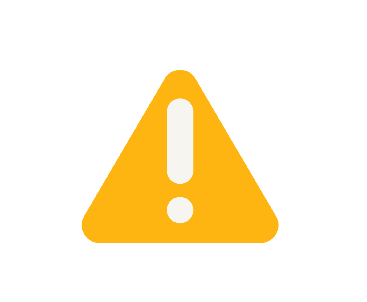 An illustration of a triangle with an exclamation point inside symbolising a warning 