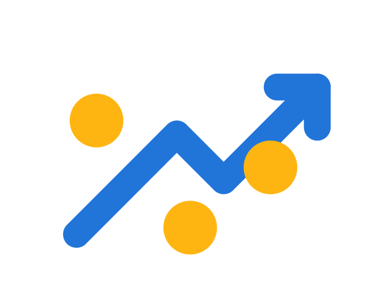 An illustration of an upward arrow with dots An illustration of an upward arrow with dots