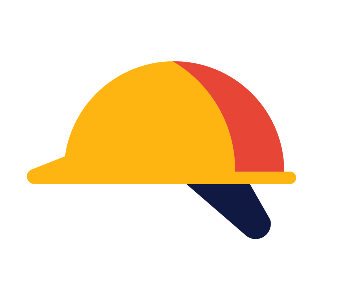 A construction helmet