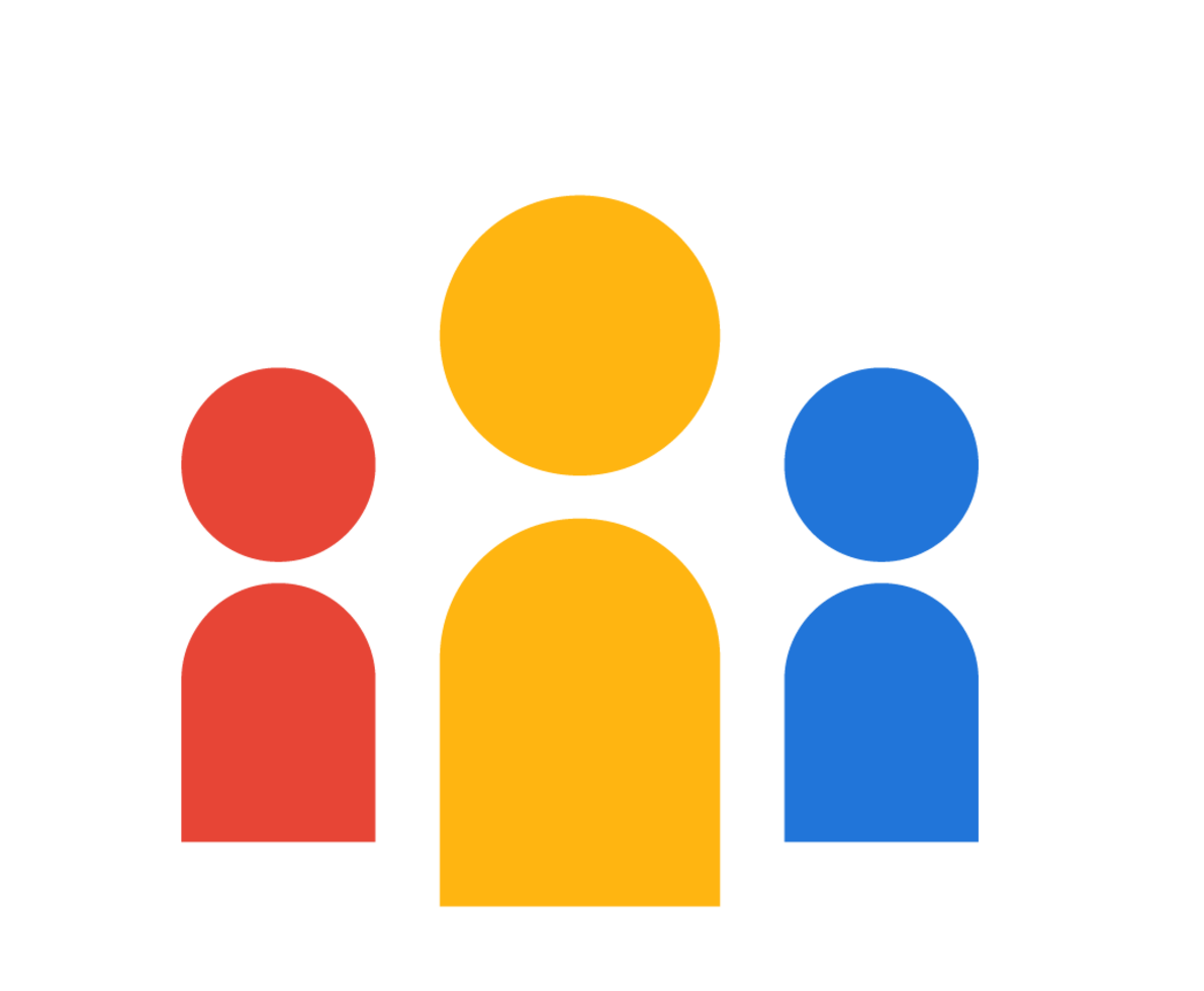 Three people with one in front