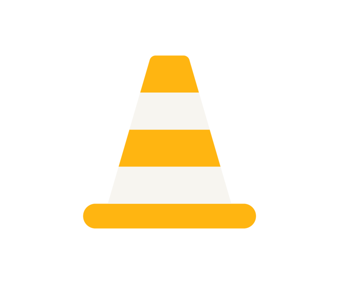 An illustration of a construction traffic cone
