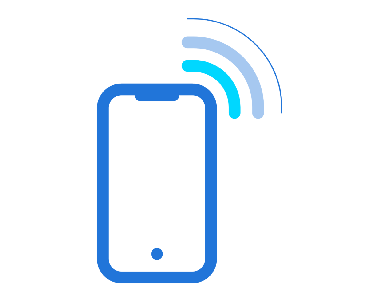 an illustration of a phone with signal