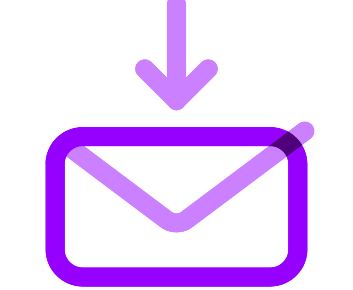 illustration of an email send icon in purple