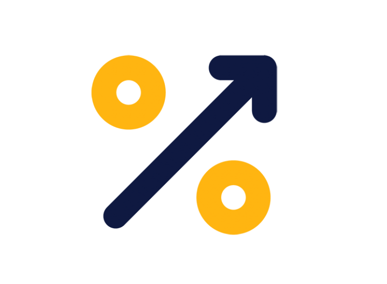An illustration of an arrow with two circles