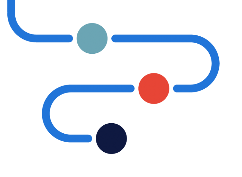 An illustration of dots connected by line