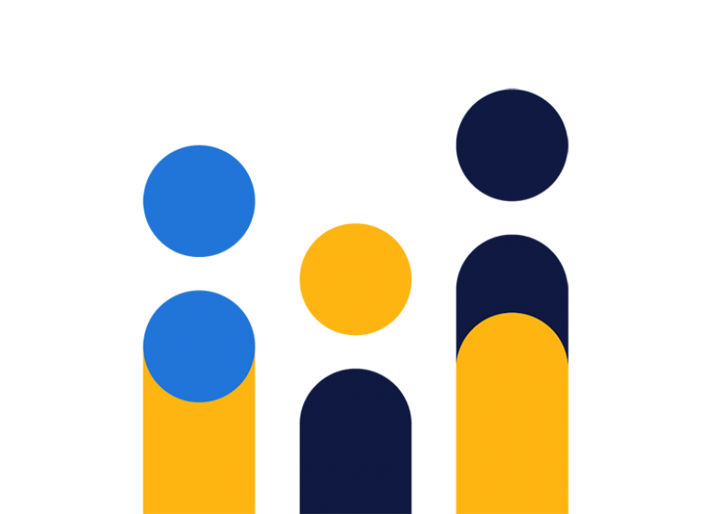 an illustration of people of different heights and colours